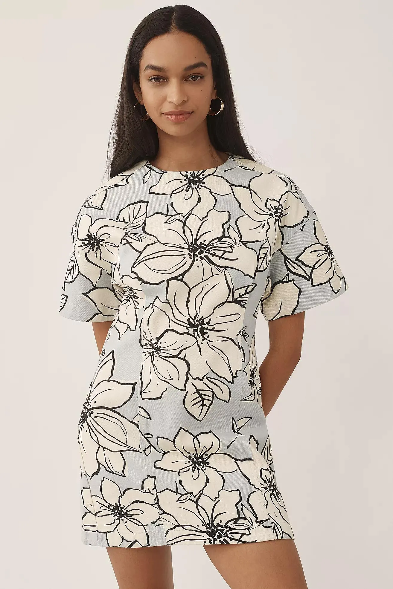 Dhruv Kapoor Short-Sleeve Denim Mini Dress