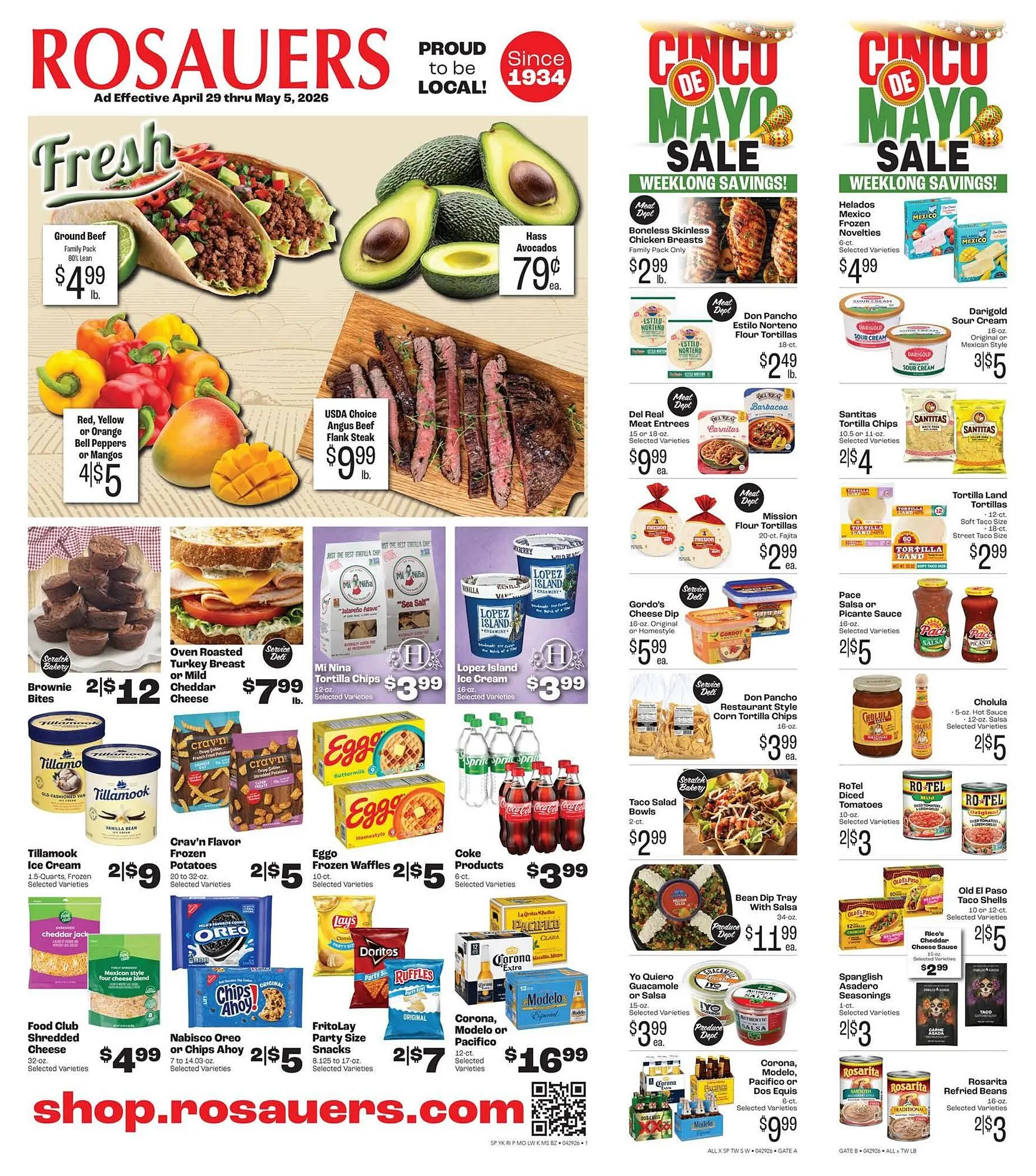 Weekly promotion Rosauers weekly ad spanning from April 29 to May 5 2026 - Page 1 for Catalogue 365