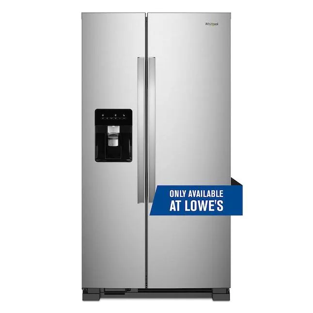 Whirlpool 24.6-cu ft Side-by-Side Refrigerator with Ice Maker, Water and Ice Dispenser (Fingerprint Resistant Stainless Steel)