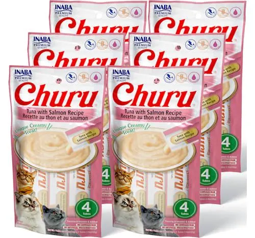 Inaba Churu Tuna with Salmon Recipe Cat Treats, 2 oz., Count of 4 x .5 oz.