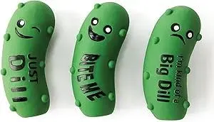 3 Pack Squeaky Dog Toys for Medium Dogs, Soft Latex Squeaky Dog Ball, Cute Funny Squeak Crunchy Pickle Pet Toys