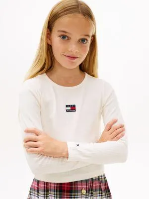 Kids' Long-Sleeve Badge Ribbed T-Shirt