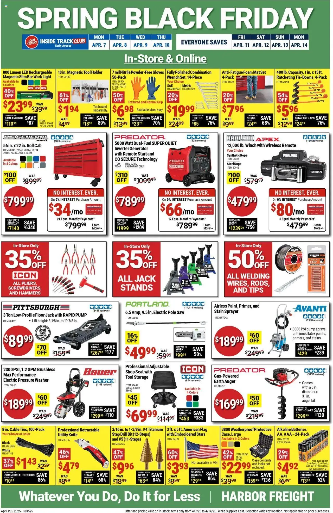 Weekly ad Harbor Freight Black Friday from April 7 to April 14 2025 - Page 1