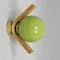 Vintage Wall Light in Wood and Green Glass, 1960s