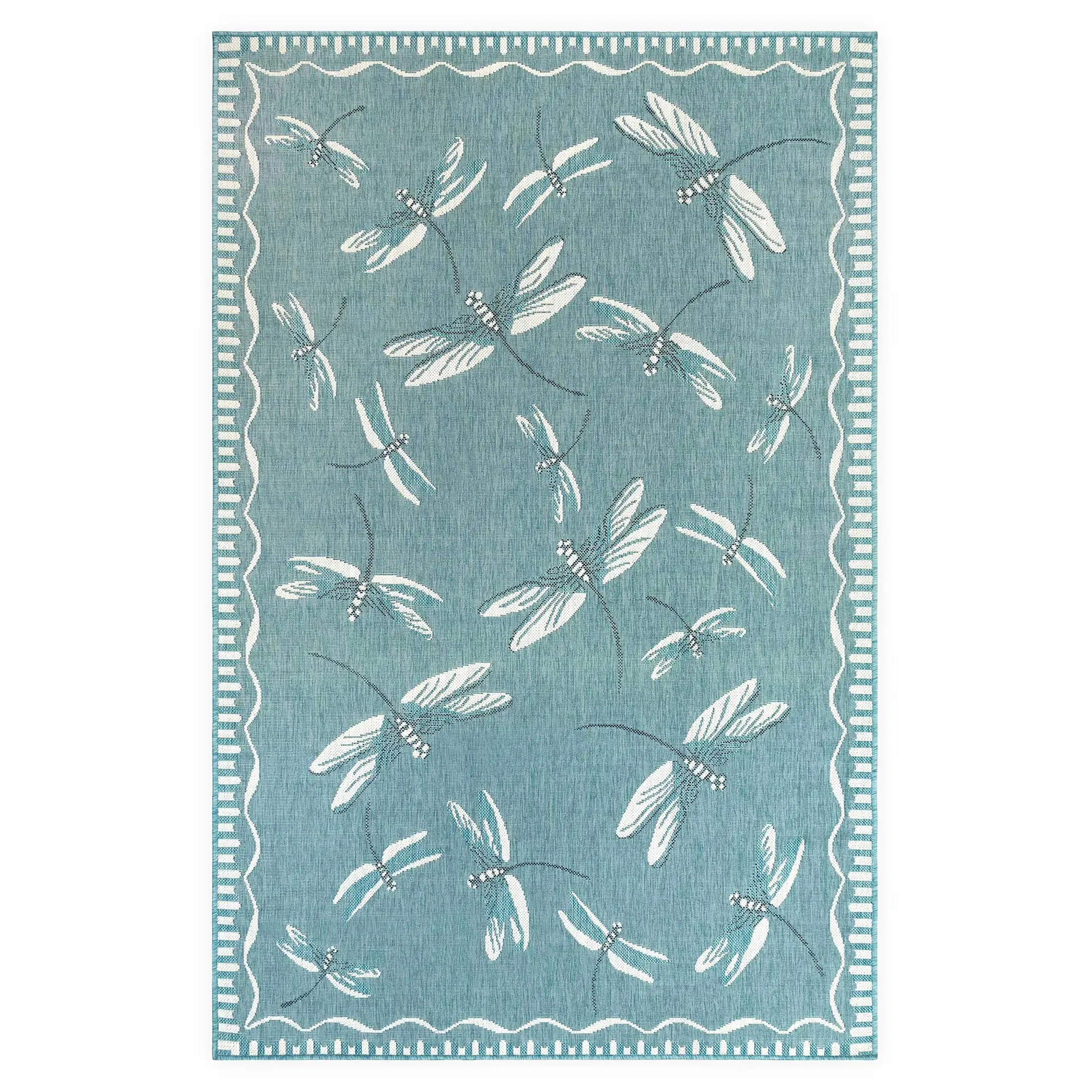 Indoor/Outdoor Dragonfly Rug, 3'3" x 4'11"