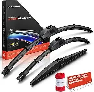 A-Premium Windshield Wiper Blades with Wear Indicator & Towel - Compatible with Toyota Matrix 2003-2008 - Front Rear Wipers Blade Set for 21"/18"/11", Hook/RL2 Arm Connector, Pack of 3