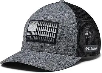 Columbia Unisex Tree Flag Mesh Ball Cap - Low, Grill Heather, Large/X-Large