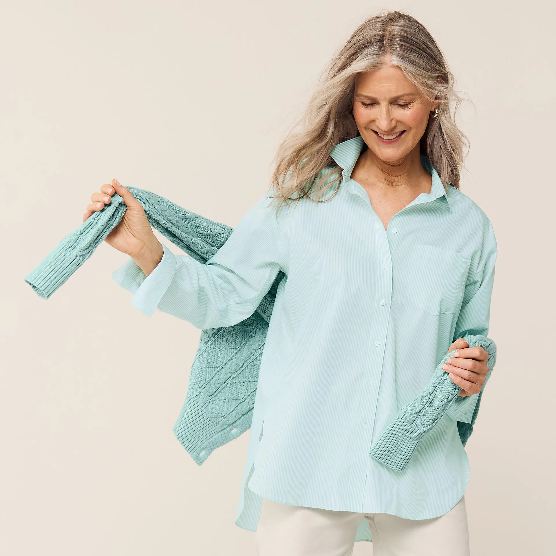 Women's No Iron Poplin Extra Long Tunic