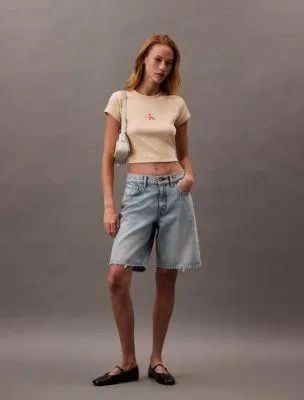 Monogram Logo Ribbed Baby Tee