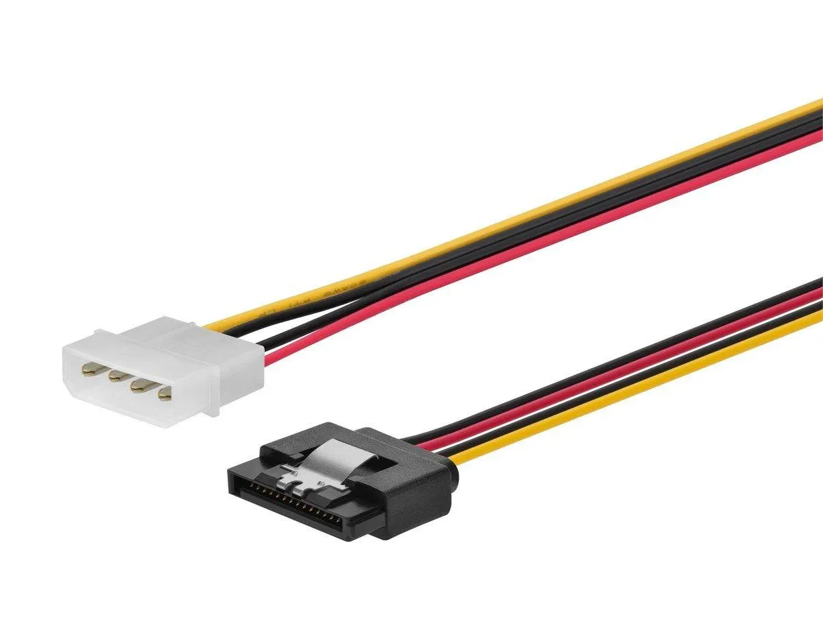 Monoprice 8in SATA 15pin Female with Latch to Molex 4pin Male Power Adapter