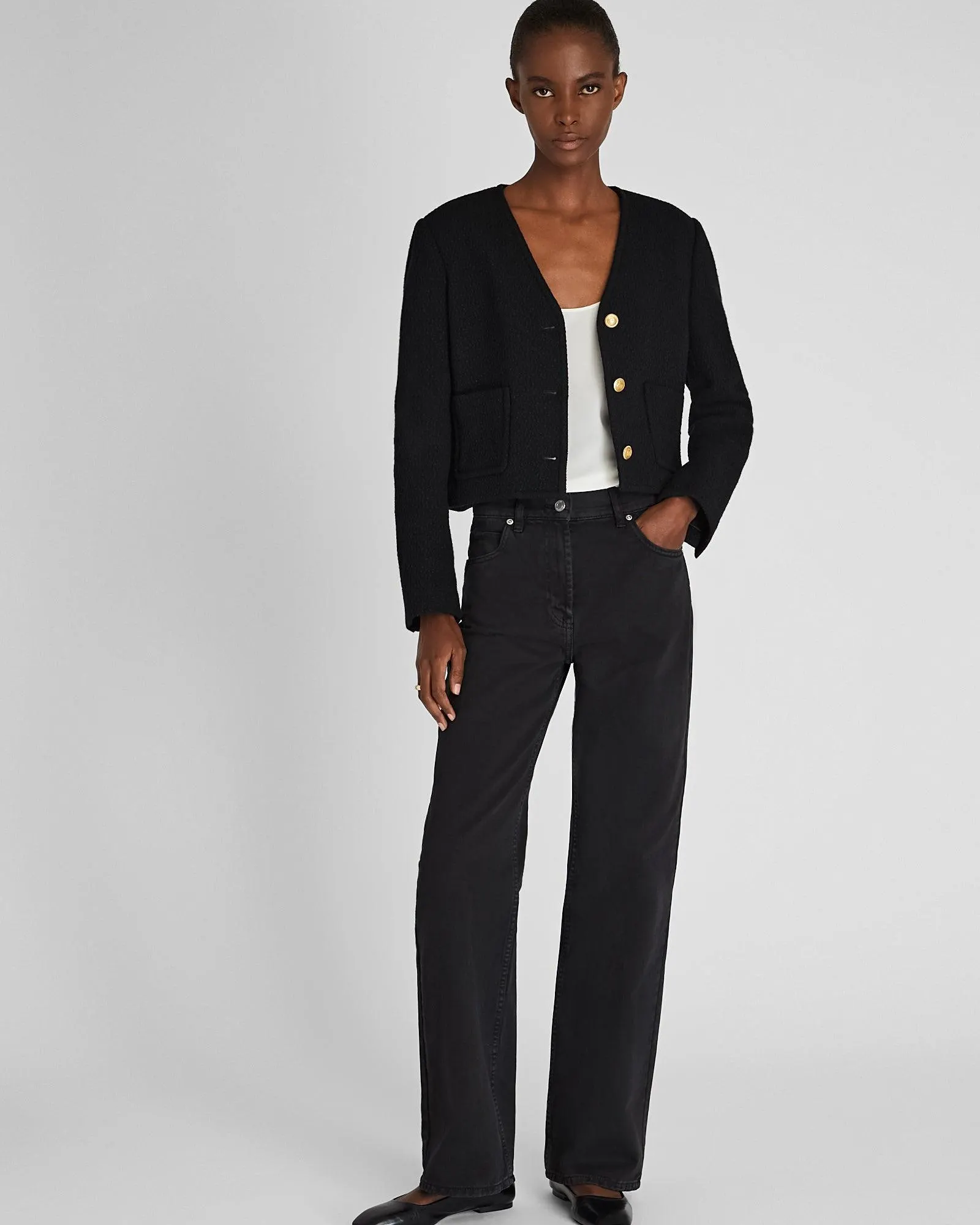 Straight Leg Cotton Twill Pant
