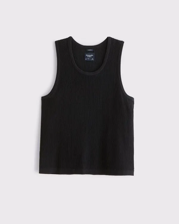 Cropped Classic Stitch Sweater Tank