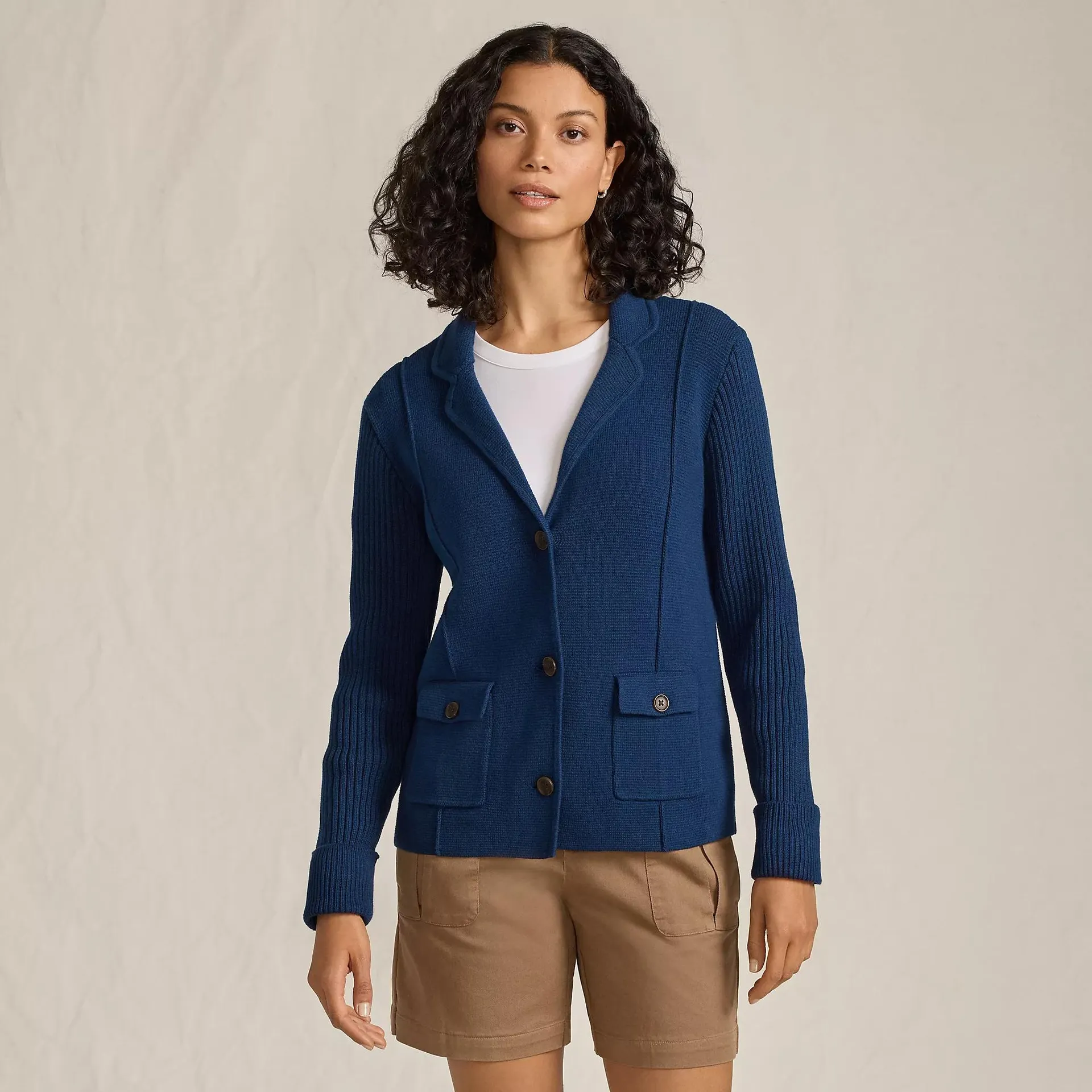 Women's Drifter Ribbed Collared Blazer Sweater