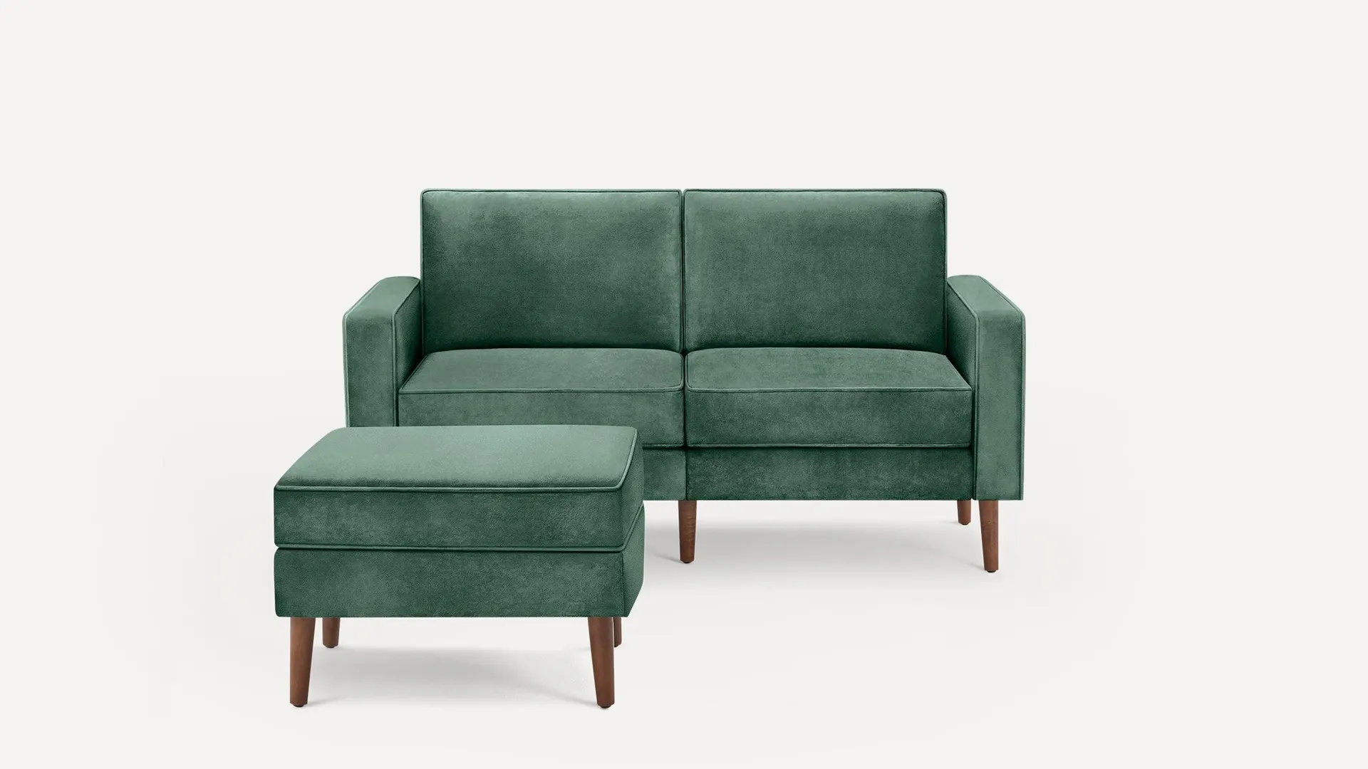 Nomad Velvet Loveseat with Ottoman