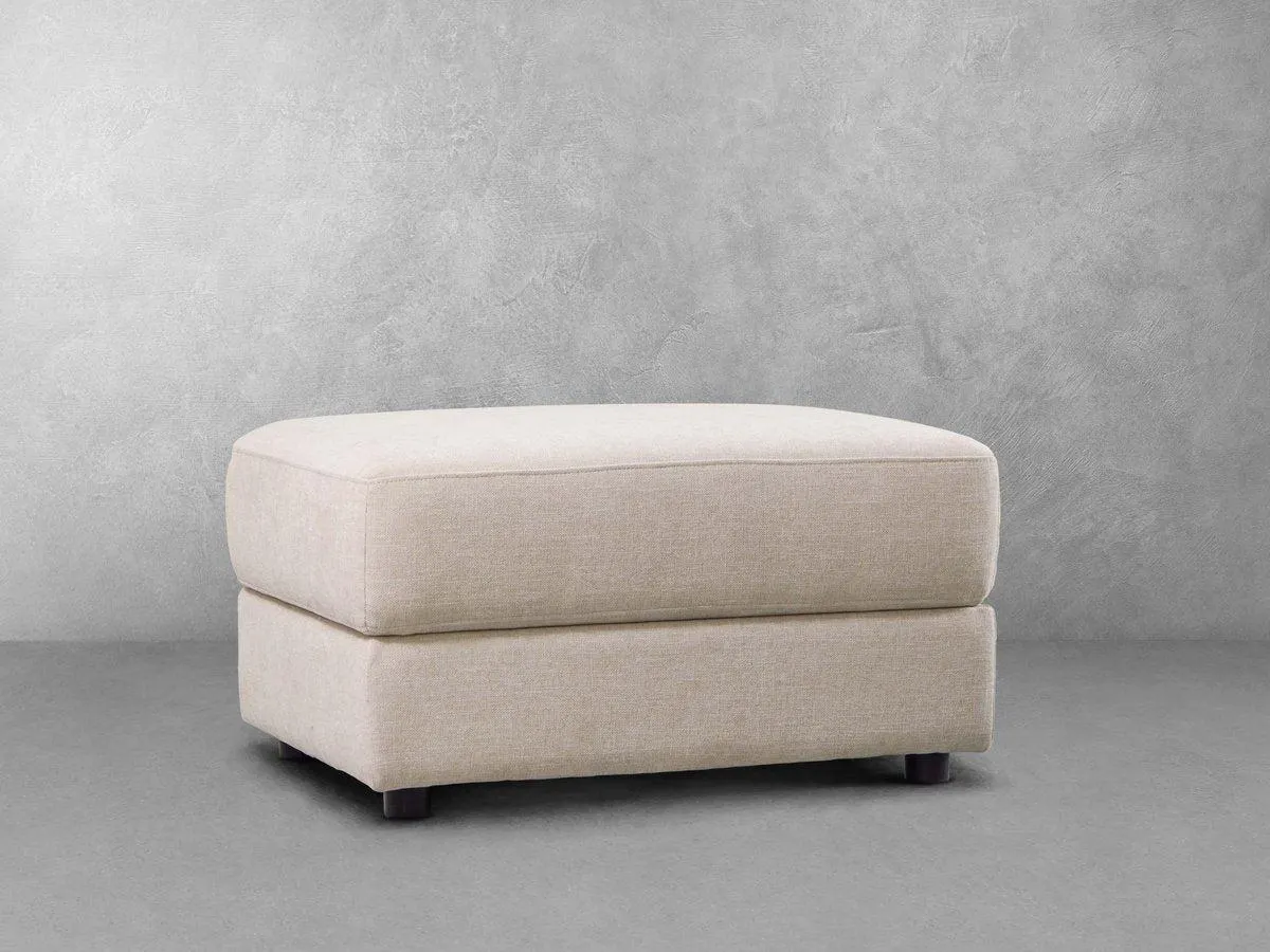 Elliot Fabric Ottoman - Beige