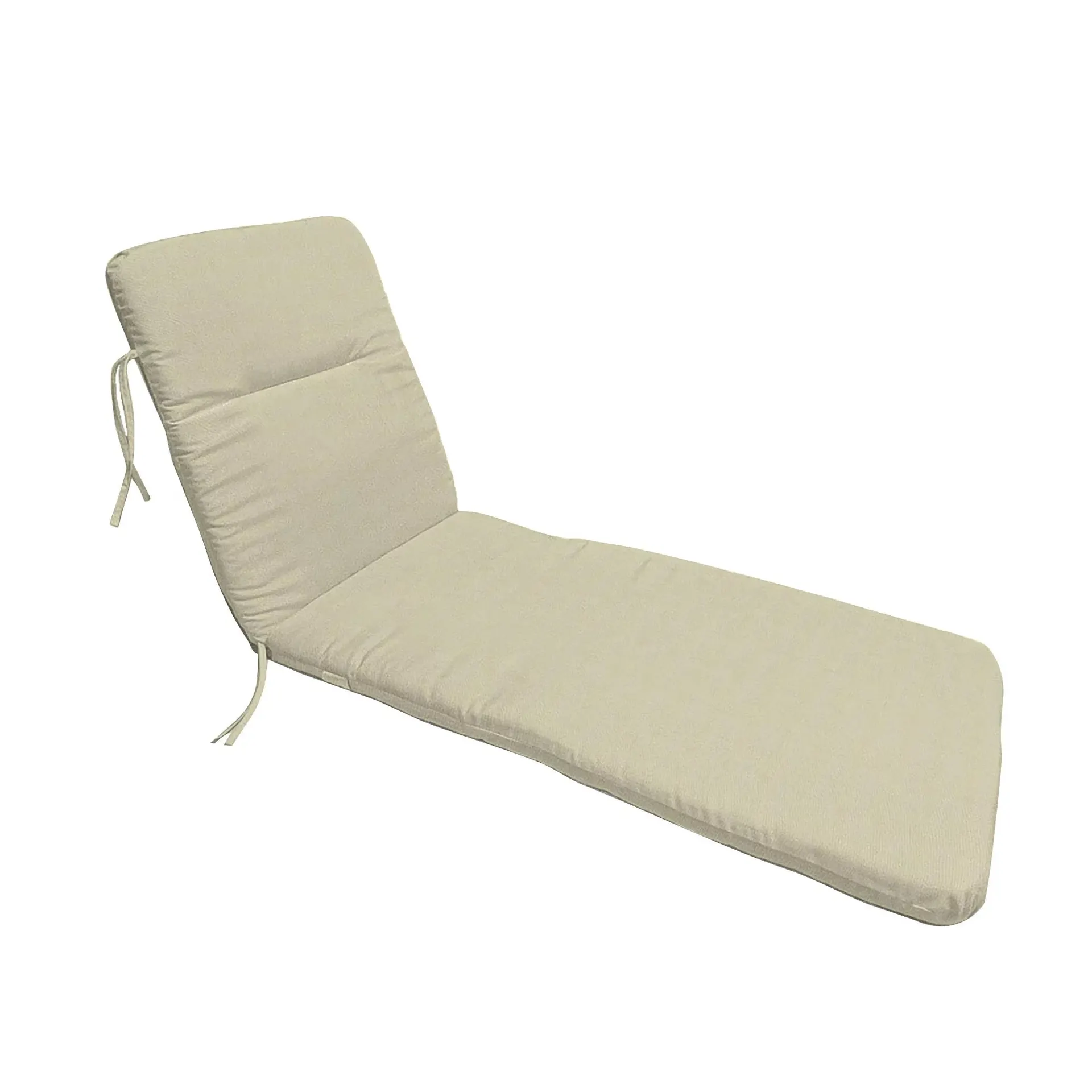 Outdoor Chaise Lounge Cushion with Ties and Straps,- Beige 2 Pack