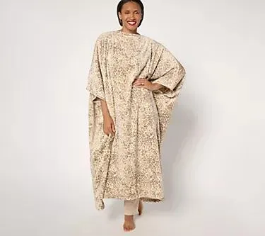 Hotel du Cobb Printed Plush Long Kaftan Wearable Throw by Dennis Basso