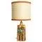 Ceramic Table Lamp with Custom Silk Lampshade by René Houben, 1960s