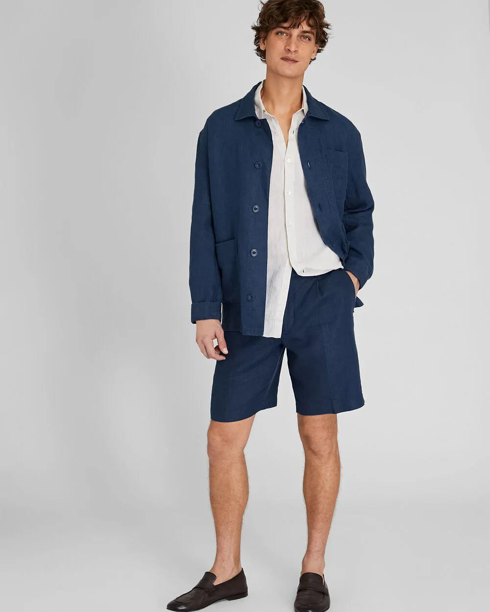 Pleated Linen Short