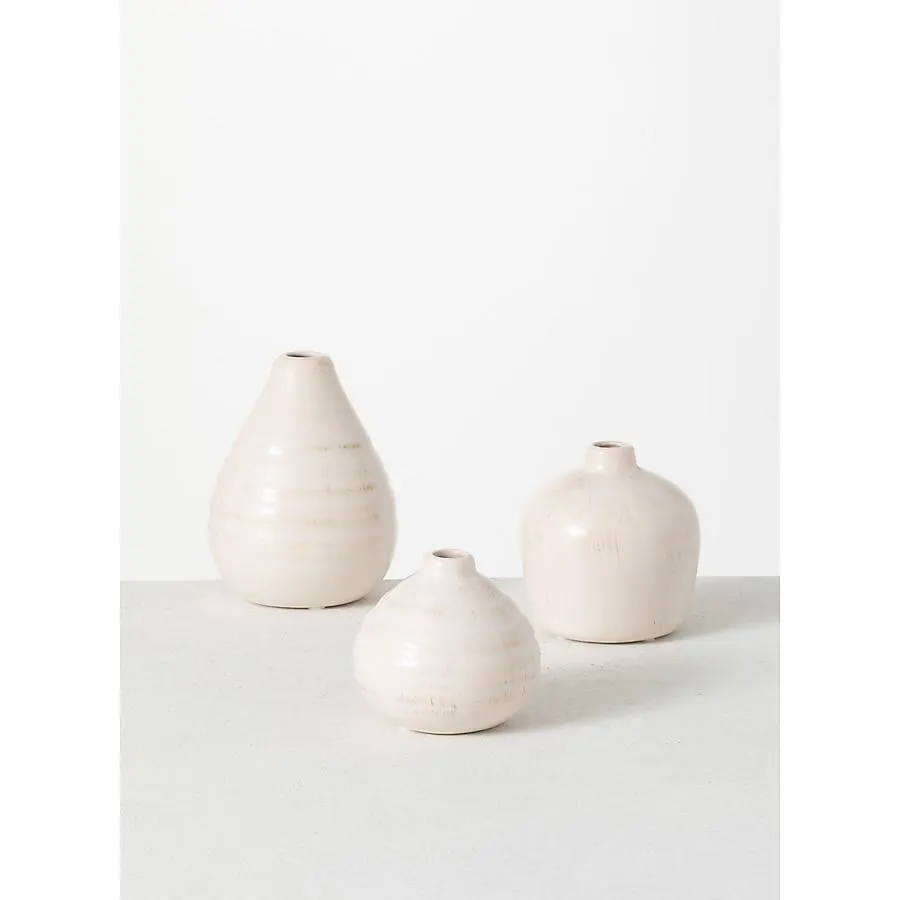 Sullivans 3 -Pack White Ceramic Farmhouse Vase