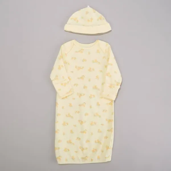 Baby Unisex (NB-3M) Little Me® Little Ducks Gown & Hat