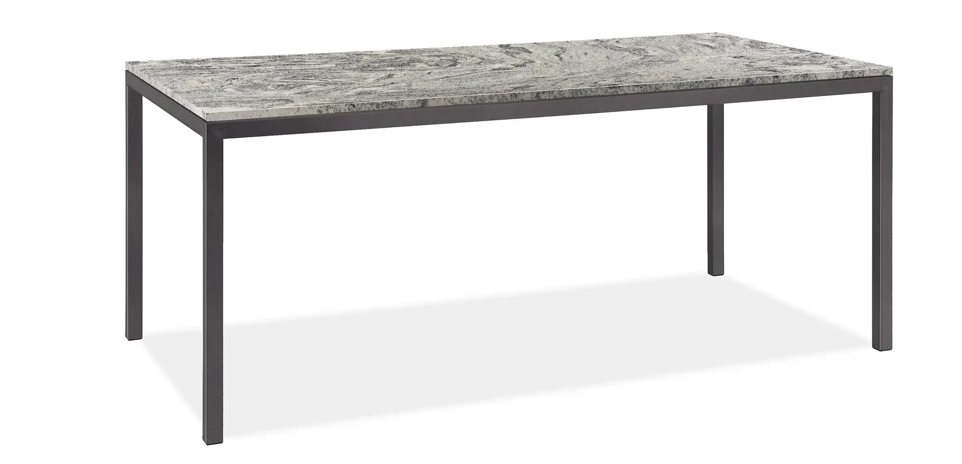Parsons 72w 36d Table w/Natural Steel 1.5" Legs & Wiscont White Top