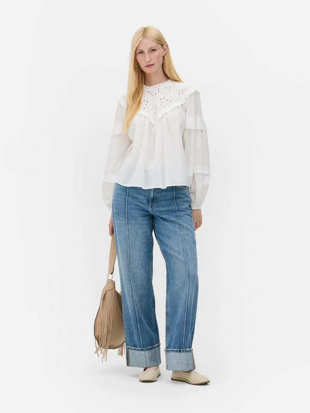 Embroidered Collar Blouse