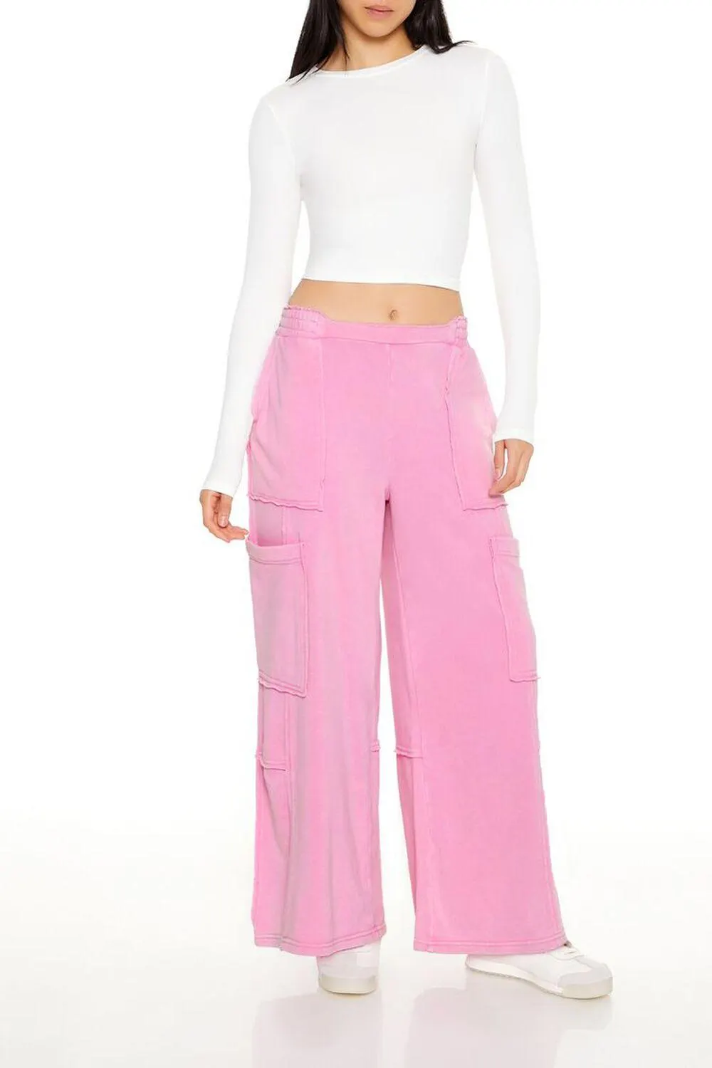 French Terry Wide-Leg Pants