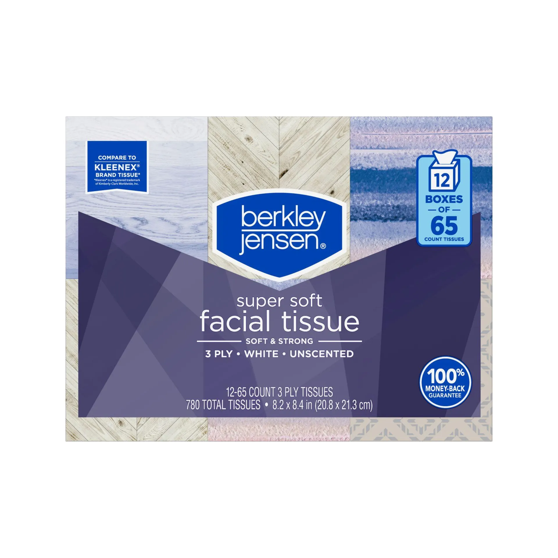 Berkley Jensen Super Soft Facial Tissues, 12 pk./65 tissues per box