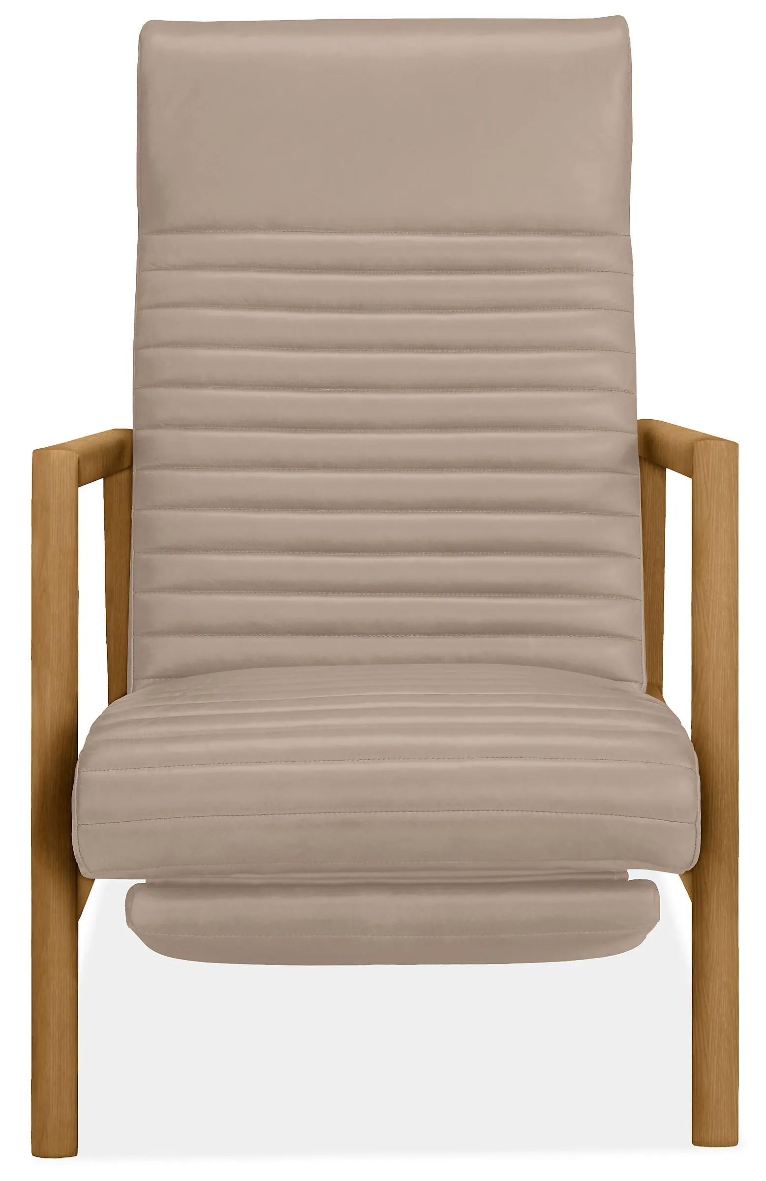 Nilsen Recliner with White Oak in Urbino Stone Leather