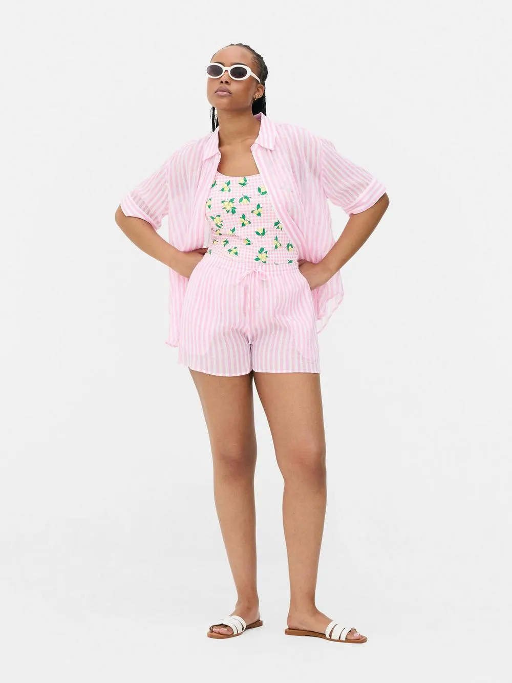 Camicia con stampa stile resort