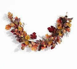 Faux Pomegranate & Pinecone Wreath & Garland