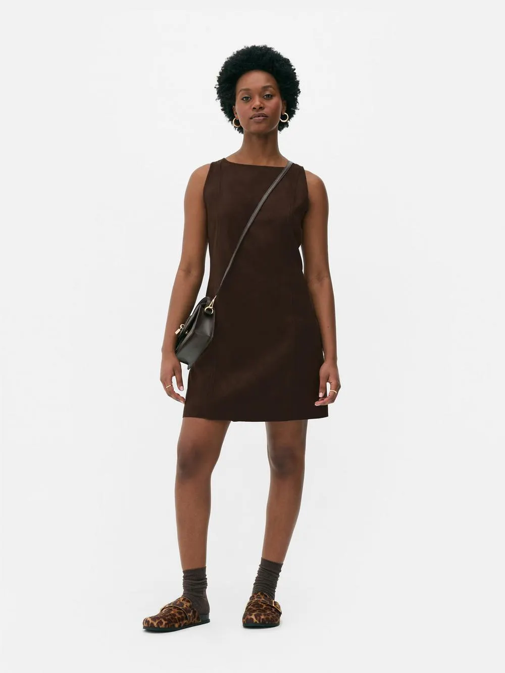 Trägerkleid in Wildleder-Optik