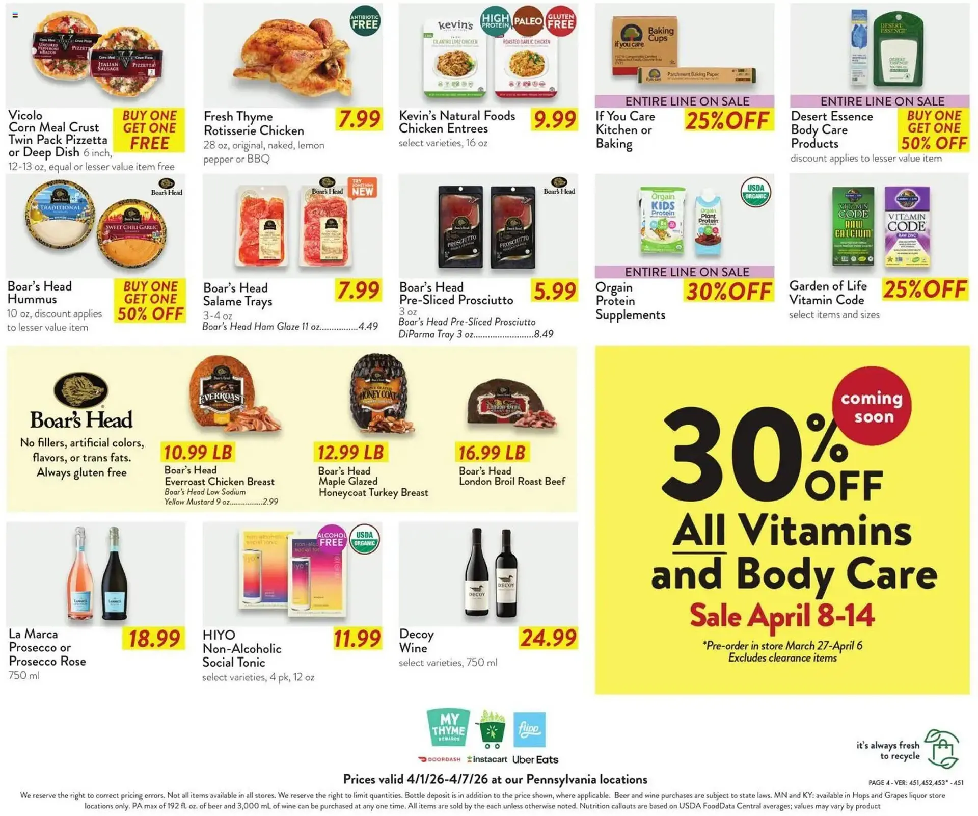 Weekly promotion Fresh Thyme weekly ad spanning from April 1 to April 8 2026 - Page 9 for Catalogue 365