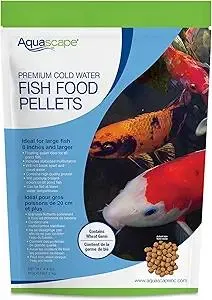 Aquascape Premium Cold Water Fish Food Pellets for Large Koi and Pond Fish, Large Pellet, 4.4 Pounds | 98872