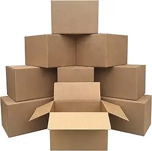 Amazon Basics Cardboard Shipping and Packing Moving Boxes, 10 Pack, Medium, Brown, 18" x 14" x 12"