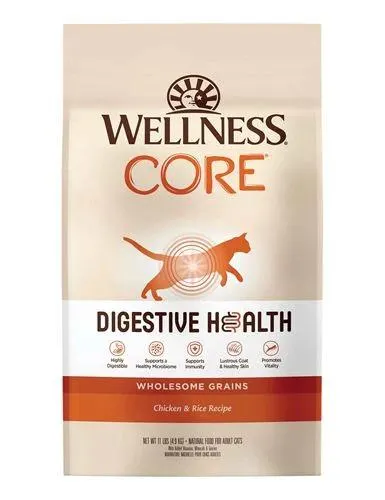 Wellness CORE Digestive Health Chicken & Rice Dry Cat Food, 11 Pound Bag