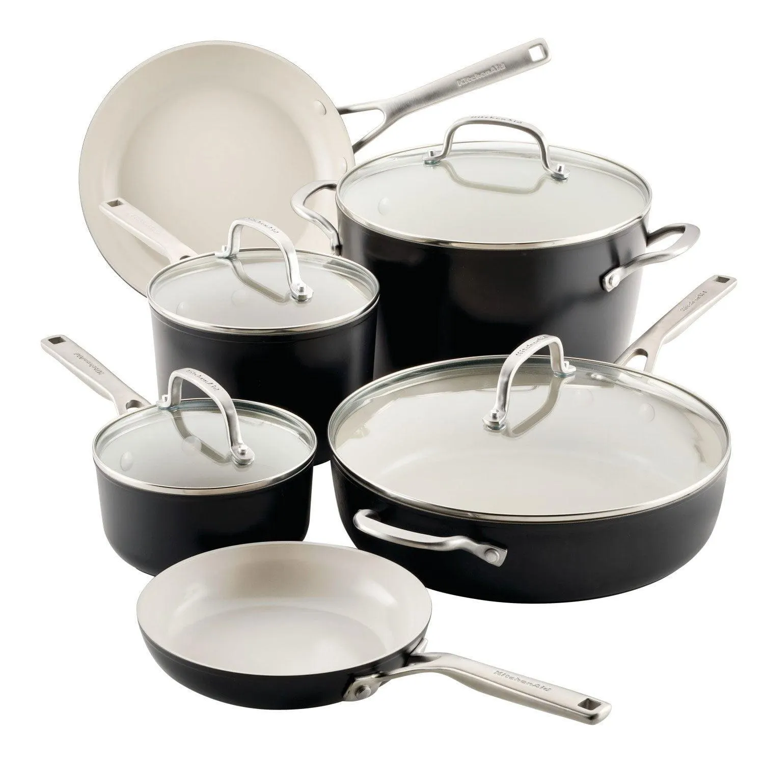 KitchenAid Hard Anodized Ceramic 10-Piece Nonstick Cookware Pots and Pans Set