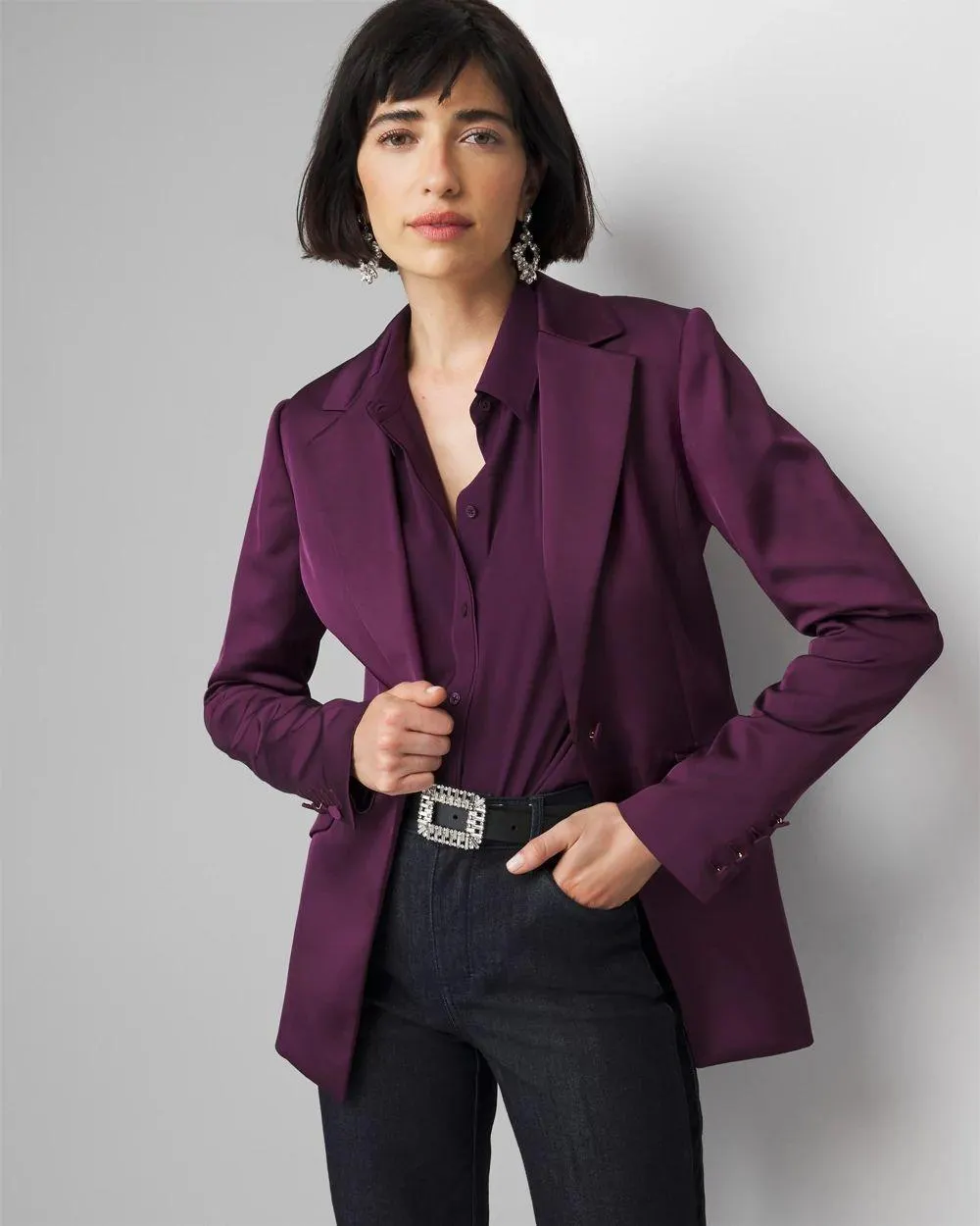 WHBM ® One-Button Blazer in Satin