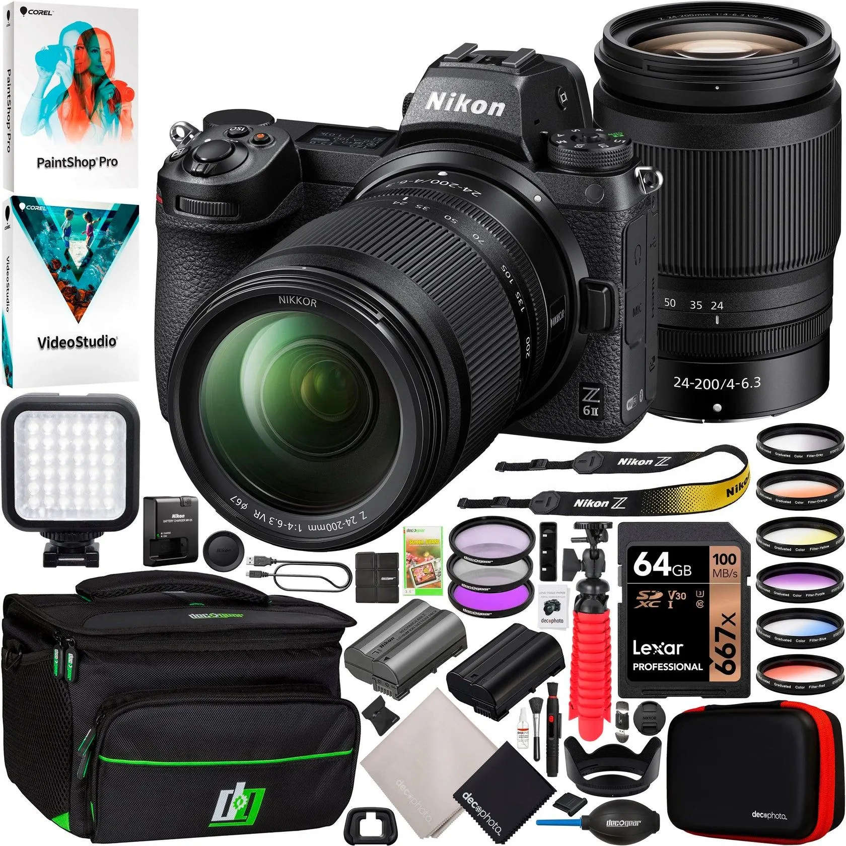 Nikon Z6II Full-Frame Mirrorless Camera + 24-200mm Lens Kit + Photography Bundle