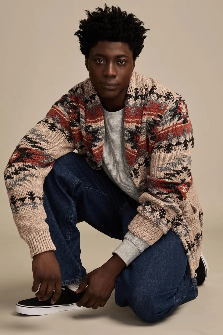 shawl collar cardigan