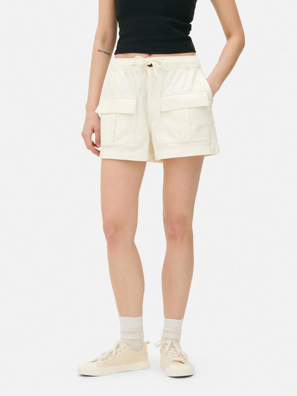 Tie Waist Cargo Shorts
