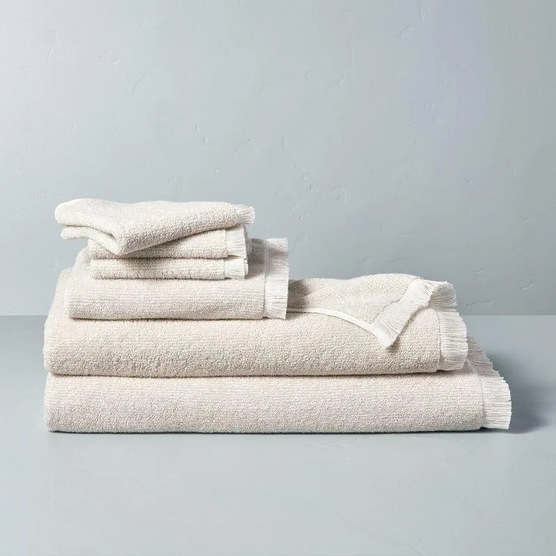 Microstripe Terry Cotton Bath Linens Taupe - Hearth & Hand™ with Magnolia