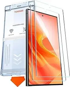 TORRAS Top-Notch Aerospace Glass for Samsung Galaxy S24 Ultra Screen Protector [12Ft Military-Grade Shatterproof] Anti-Scratch Tempered Glass Full Coverage Fit Screen Protector S24 Ultra 6.8" 2-Pack