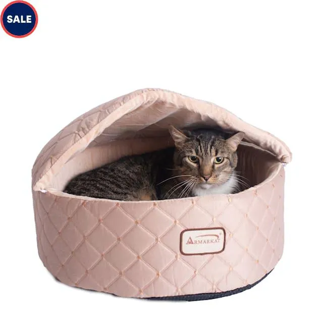 Armarkat Canopy Cat Bed in Apricot, 21" L X 20" W
