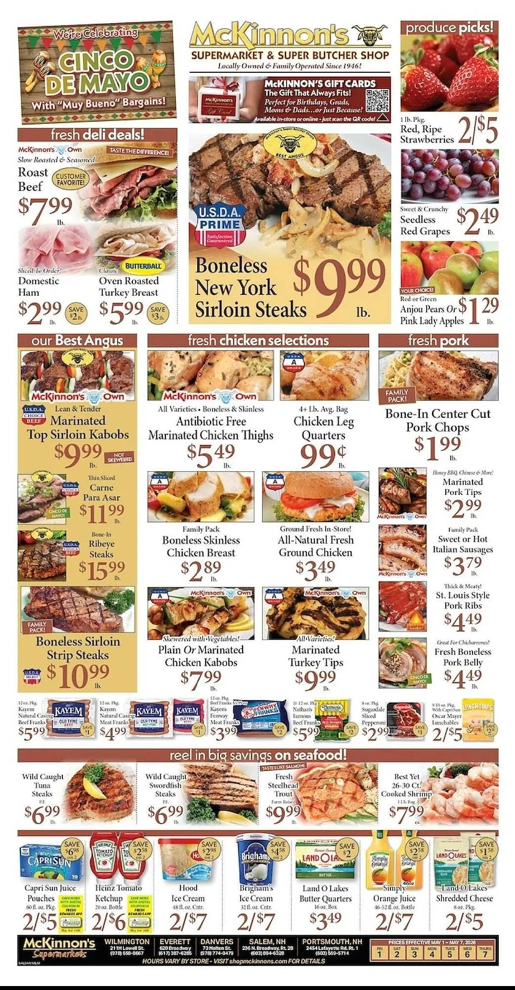 Weekly promotion McKinnon's Supermarkets weekly ad spanning from May 1 to May 7 2026 - Page 1 for Catalogue 365