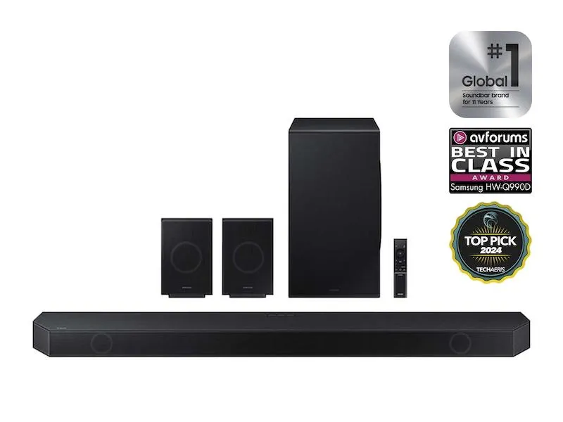 Q-series 11.1.4 ch. Wireless Dolby ATMOS Soundbar + Q-Symphony | w/ Rear Speakers | HW-Q990D
