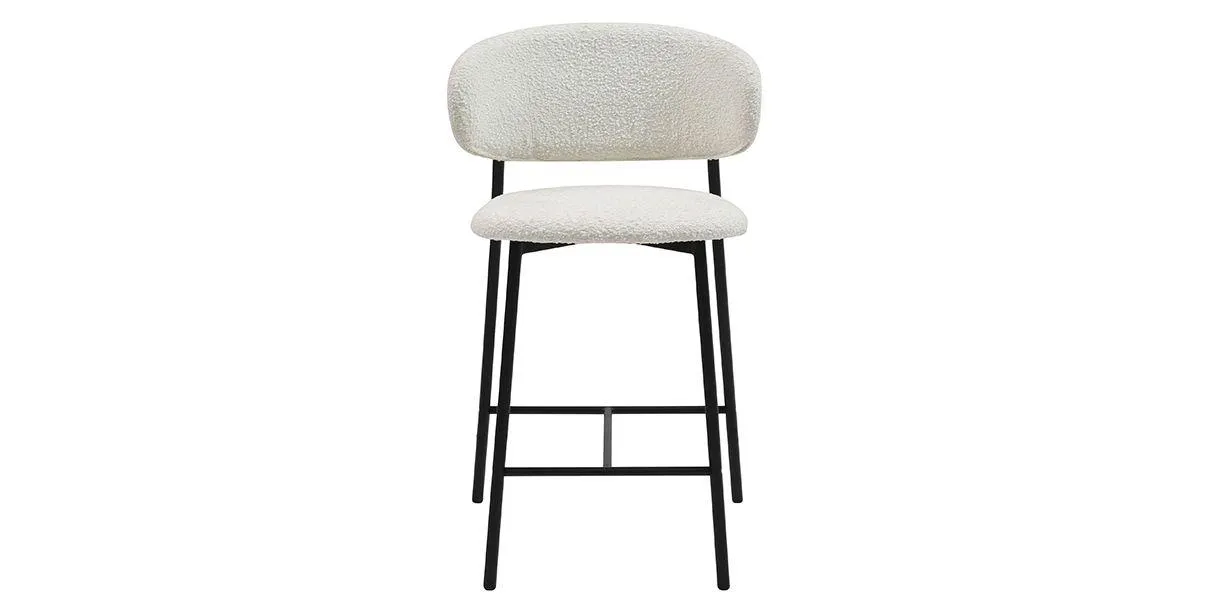Zoya Counter Stool White Bouclé