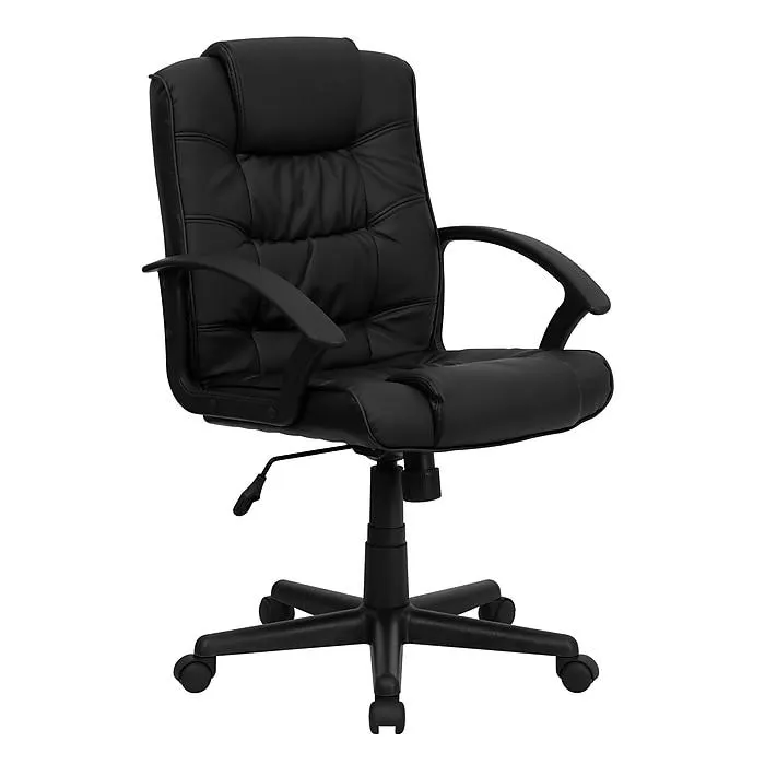 Flash Furniture Lindon LeatherSoft Swivel Mid-Back Task Office Chair,