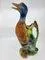 Art Nouveau Polychrome Slip and Earthenware Duck Pitcher from Saint Clément